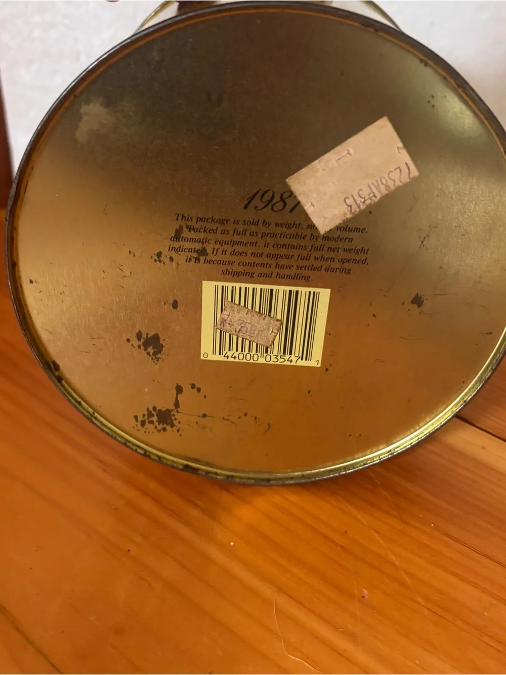 Vintage Nabisco Wheat Thins Limited Edition Yellow Metal Tin